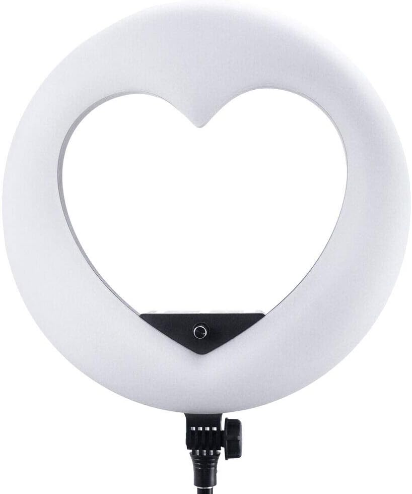 LV-960EII 96W LCD-scherm dimbaar 3200K-5500K hartvormig LED-ringlicht met afstandsbediening & 3 hot shoe voor YouTube-camera Smartphone Portret Selfie Video Studio