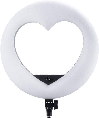 LV-960EII 96W LCD-scherm dimbaar 3200K-5500K hartvormig LED-ringlicht met afstandsbediening & 3 hot shoe voor YouTube-camera Smartphone Portret Selfie Video Studio