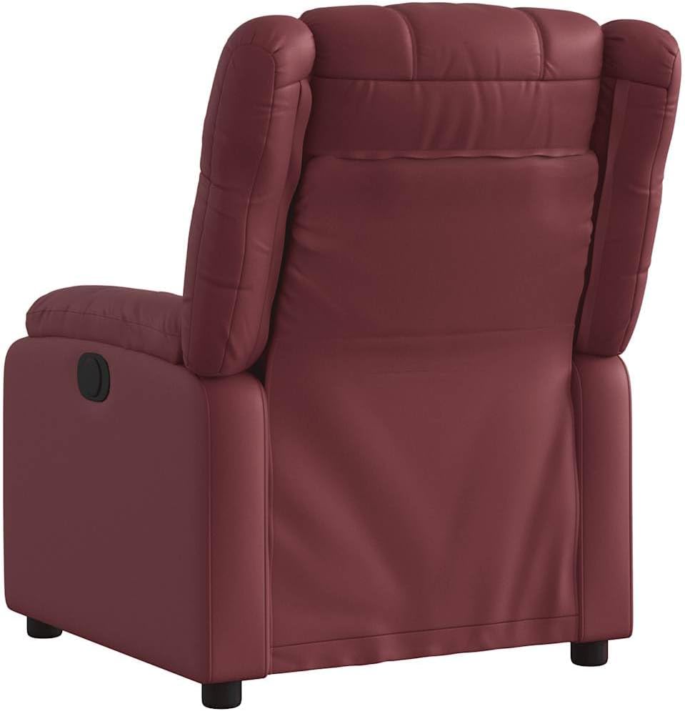 Elektrisch Verstelbare Fauteuil – Relaxstoel – Leunstoel – Tv Stoel – Relaxfauteuil – Kunstleer Wijnrood – Elektrische Verstelling Tot 135 Graden – Comfortabele Dikke Bekleding