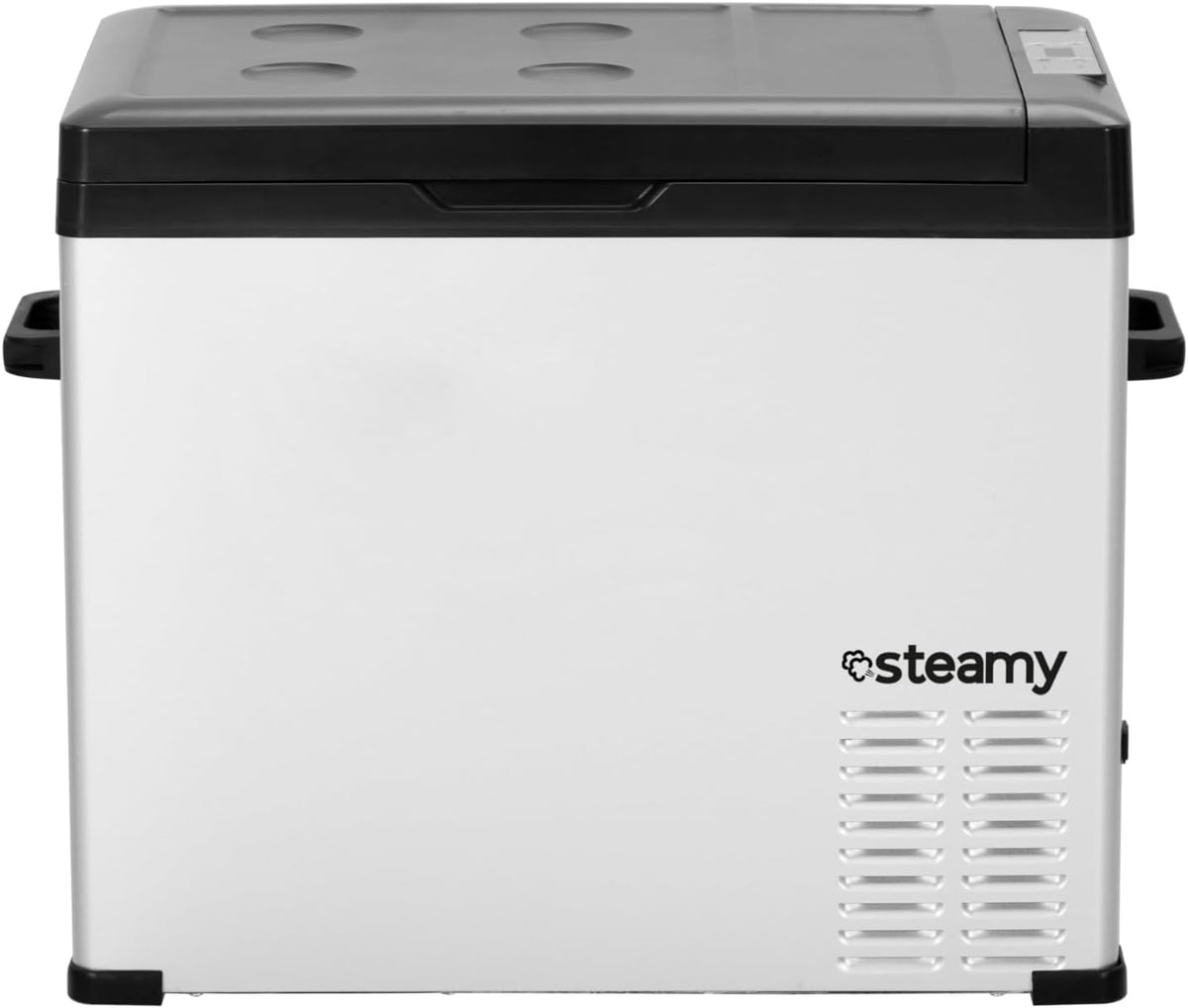 Steamy-E Single Zone 50, Elektrische Compressor Koelbox, 44 Liter, Zilver, 12V/230V, voor vriezen en koelen van -20 tot +20, ideaal voor op de camping