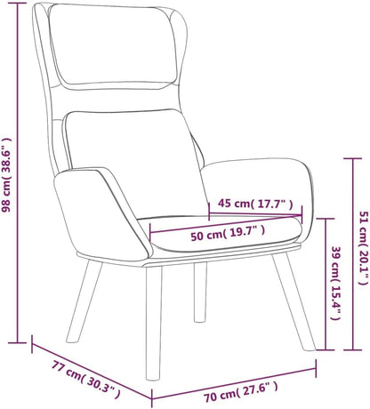 Zwarte Relaxstoel – Loungestoel – Fauteuil – Zitstoel – Comfortstoel – Zacht Fluweel – Metalen Frame & Houten Poten