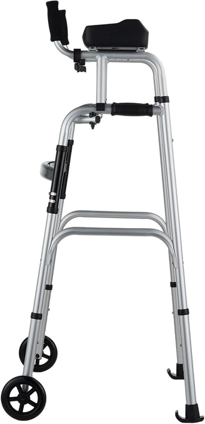 Opvouwbare rollator met onderarmsteun van aluminium voor ouderen en breekbare personen, inklapbaar, revalidatie, 8 hoogte-instellingen, medisch hulpmiddel klasse 1