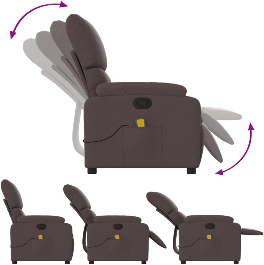 ZIRLANLV Recliner Adjustable Backrest, Relaxation Chair with Vibrating Function, Massage Chair, TV Chair, Deck Chair, Upholstered Chair, Recliner (Wine red) (Dark Brown #04)