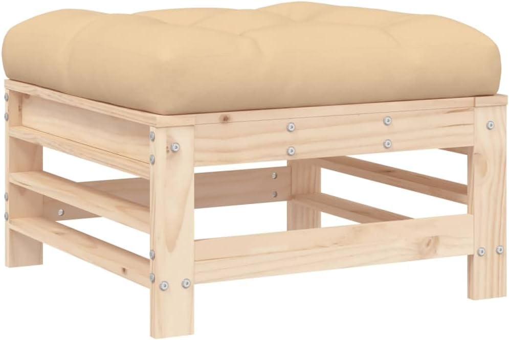 vidaXL 3-piece Lounge set with cushions solid wood - QUORE
