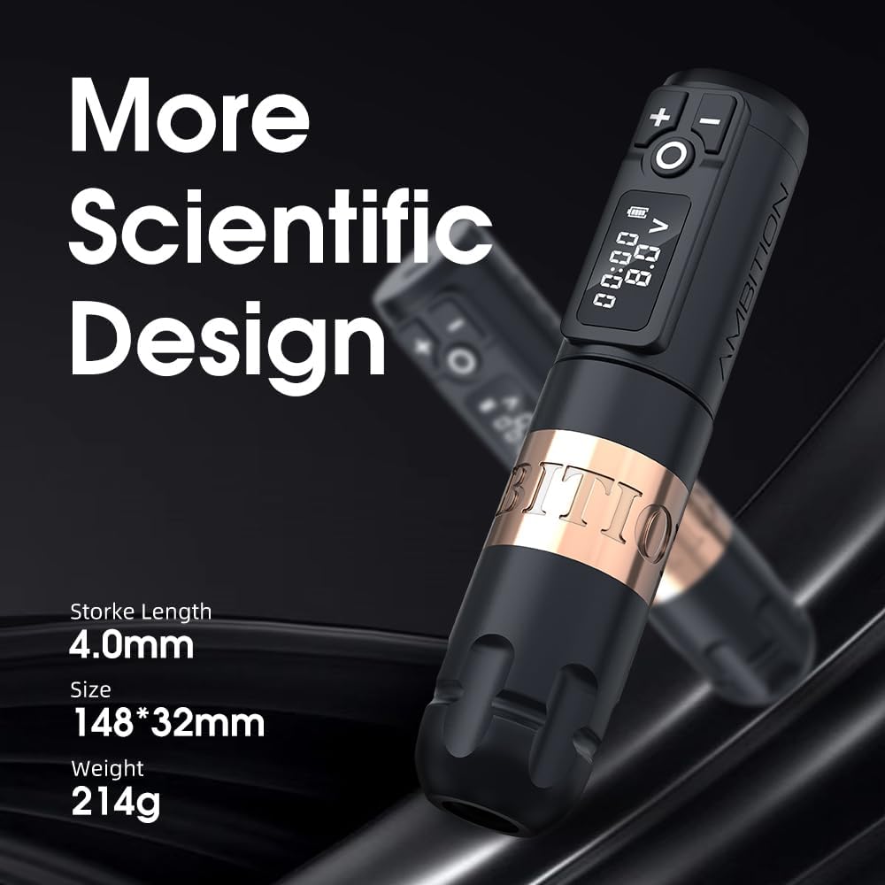 Ambition Soldier Tattoo Kit Compleet Rotary Tattoo Machine Set met Dubbele 2400mAh Batterij en 40 Glory Naaldpatronen in Gemengde Maten voor Professionele Artiesten