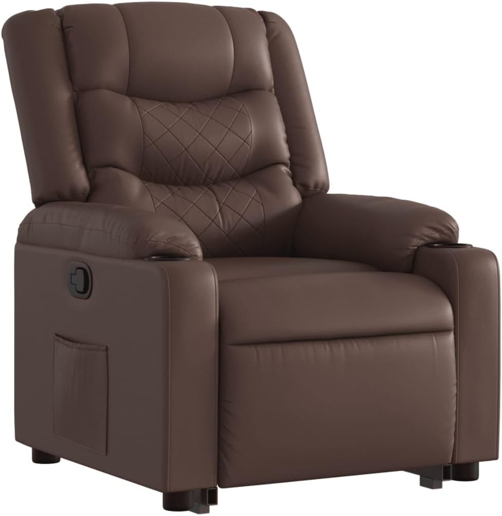 vidaXL Stand up armchair adjustable leatherette brown