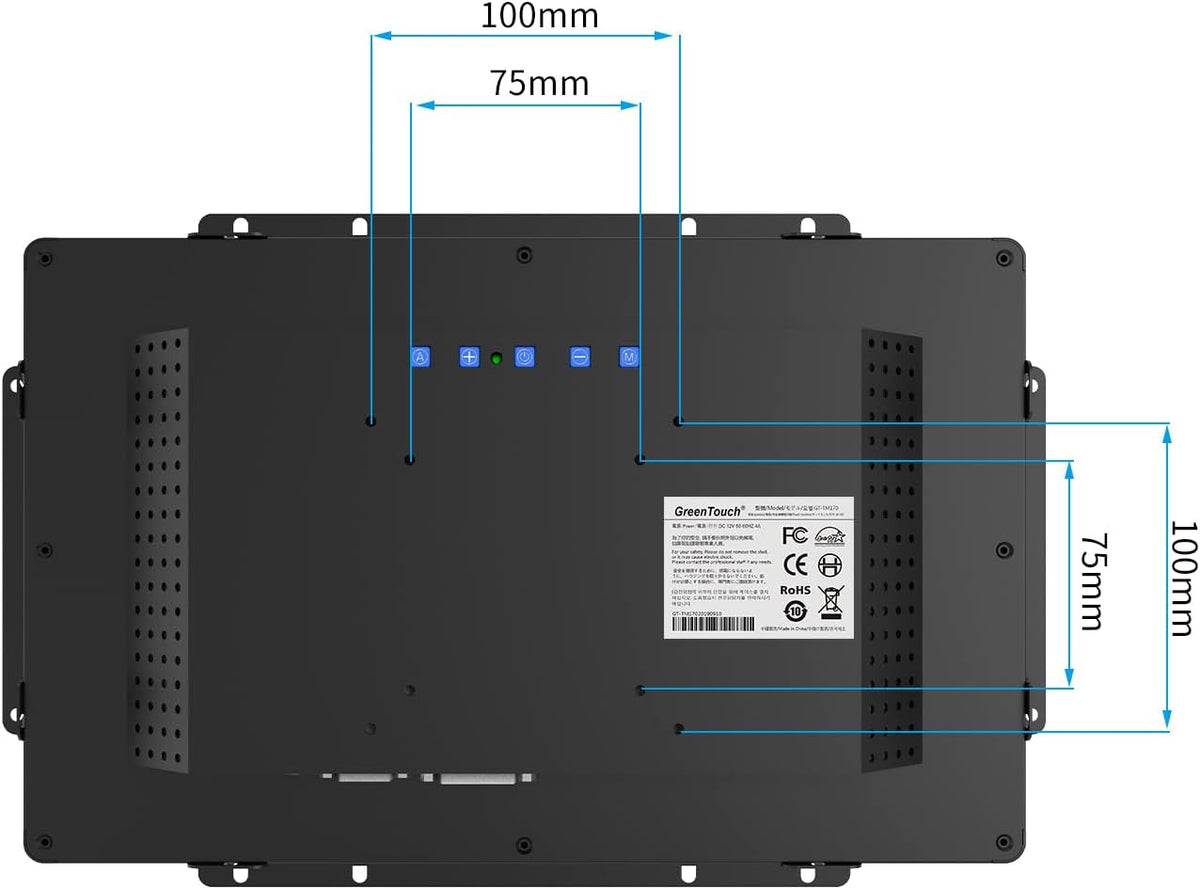 13,3 Inch Open Frame Touchscreen Monitor – Touchscreen – Touchscreen Monitor – Touch Monitor – Open Frame Monitor – 10-Punts Multitouch – IP65 Voorzijde en IK08 Gehard Glas