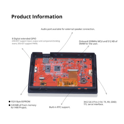 Nextion Intelligent 5 inch display NX8048P050-011R-Y seriële HMI TFT resistief touchscreen 800x480 LCD-module met behuizing ondersteunt audio video