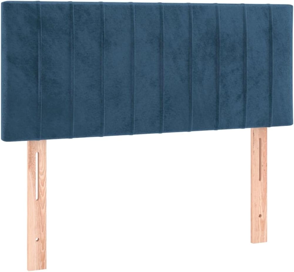 Hoofdbord – Bedbord – Houten Hoofdbord – Bed Accessoire – Slaapkamermeubel – Donkerblauw Velvet – Verstelbare Hoogte – Ingebouwde LED Verlichting