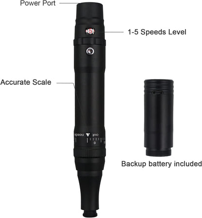 Microblading Batterij Permanente make-up Machine met 2 Microshading Backup Batterijen met 10 stuks Cartridge Naalden (Zwart)