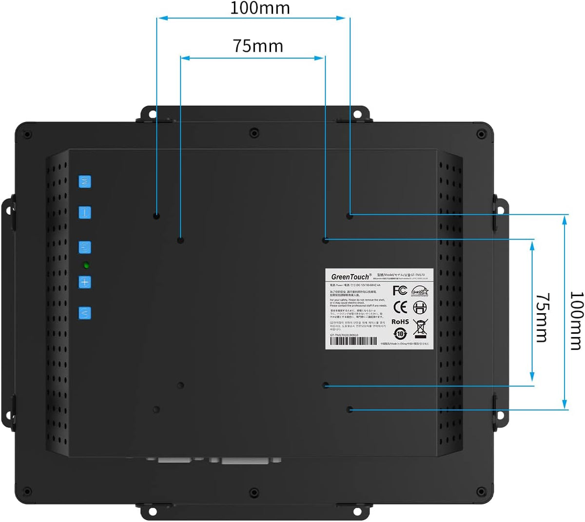 GreenTouch 10.4 inch 10 Punten Voor Waterdichte Industriële Open Frame PCAP Touchscreen Lcd scherm Monitor 800x600 Zwart