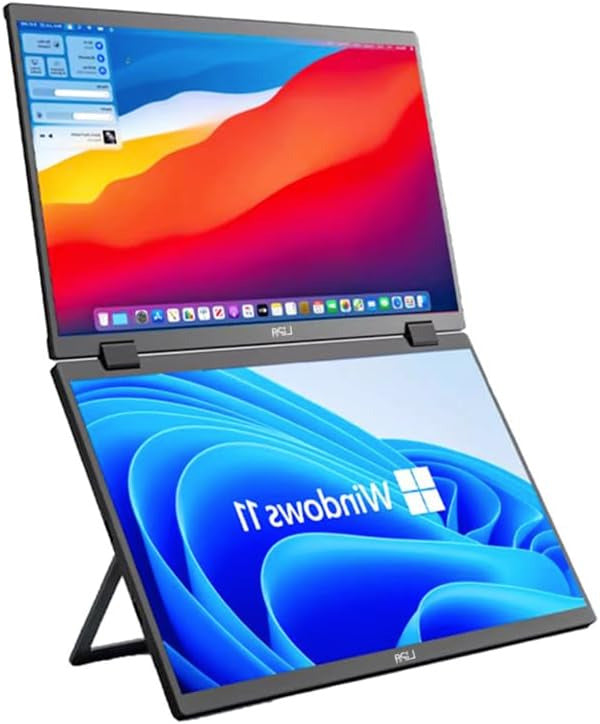 Lipa HDR-72 Dual Portable monitor Full HD - Foldable folding screen - Display - Ultrawide monitor - 2x 15.6 inch - Tri-screen- Triple monitor - 60 Hz - HDR and IPS - QUORE
