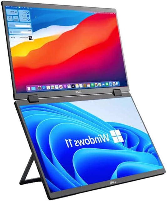 Lipa HDR-72 Dual Portable monitor Full HD - Foldable folding screen - Display - Ultrawide monitor - 2x 15.6 inch - Tri-screen- Triple monitor - 60 Hz - HDR and IPS - QUORE