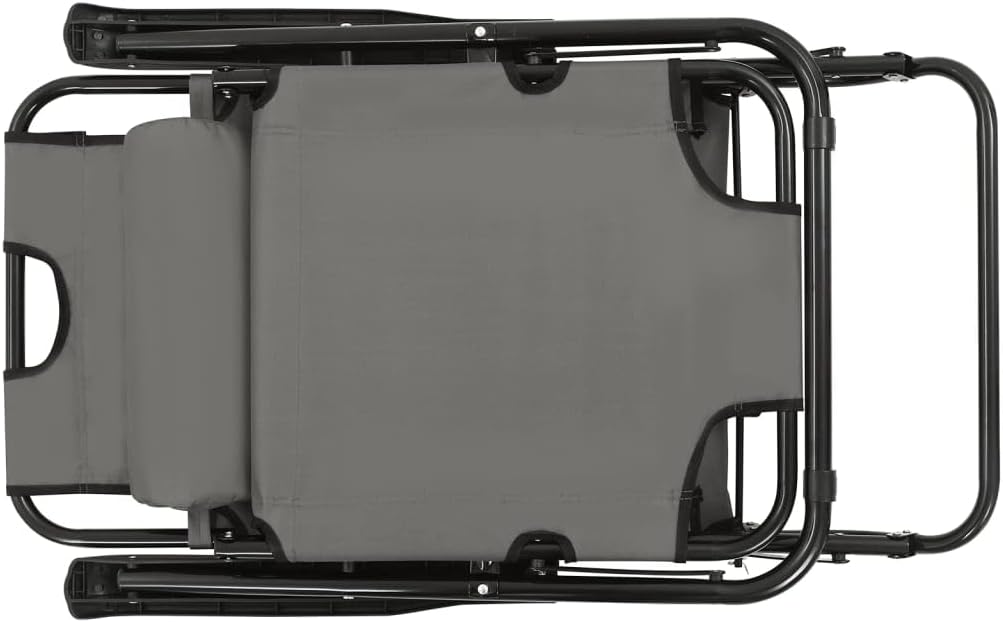 Zonne-ligstoel – Ligstoel – Tuinstoel – Strandstoel – Campingstoel – Inklapbaar – Weerbestendig 600D Polyester – Verstelbare Rugleuning en Voetensteun – Grijs – Set van 2