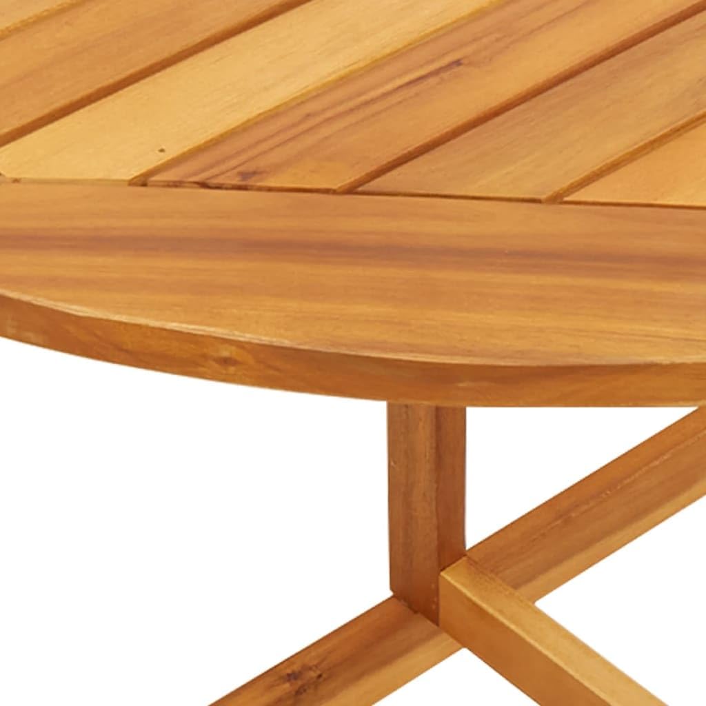 Folding Garden Dining Room Set 3 Piece Solid Acacia Wood Dining Set Outdoor Dining Room Garden Furniture - QUORE