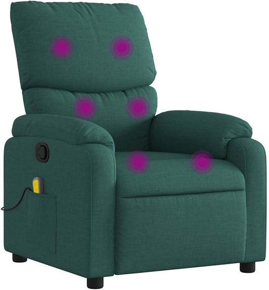 ZIRLANLV Recliner Adjustable Backrest, Relaxation Chair with Vibrating Function, Massage Chair, TV Chair, Reclining Chair, Upholstered Chair, Recliner (Wine Red) (Dark Green #17)