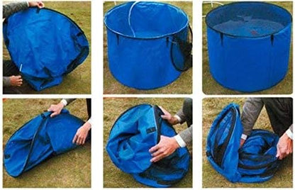 Aquaforte Flexibele vouwbak "Koi bowl", Ø 180 x H 60 cm (± 1500 liter), incl. afdeknet en praktische draagtas, blauw