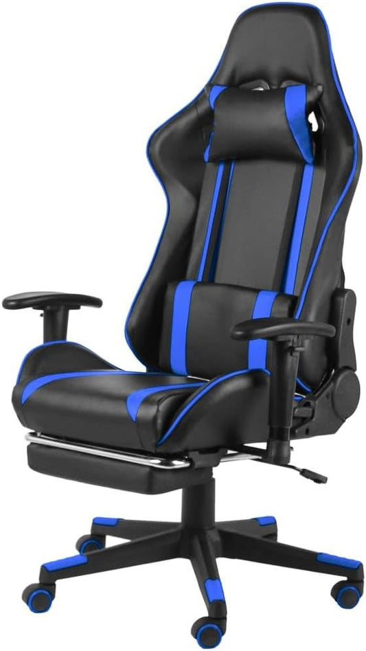 Gamingstoel – Bureaustoel – Gamestoel – Draaistoel – Comfortstoel – Blauw – Ergonomisch Met Voetensteun – Verstelbare Rugleuning