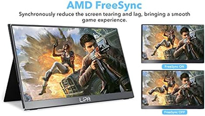 Lipa HDR-60 portable monitor Full HD 17.3" / 144Hz/Portable screen/HDMI/2x USB C/With case and kickstand/Also for consoles/Easy to carry / 1920 x 1080 pixels/Dual Speakers - QUORE