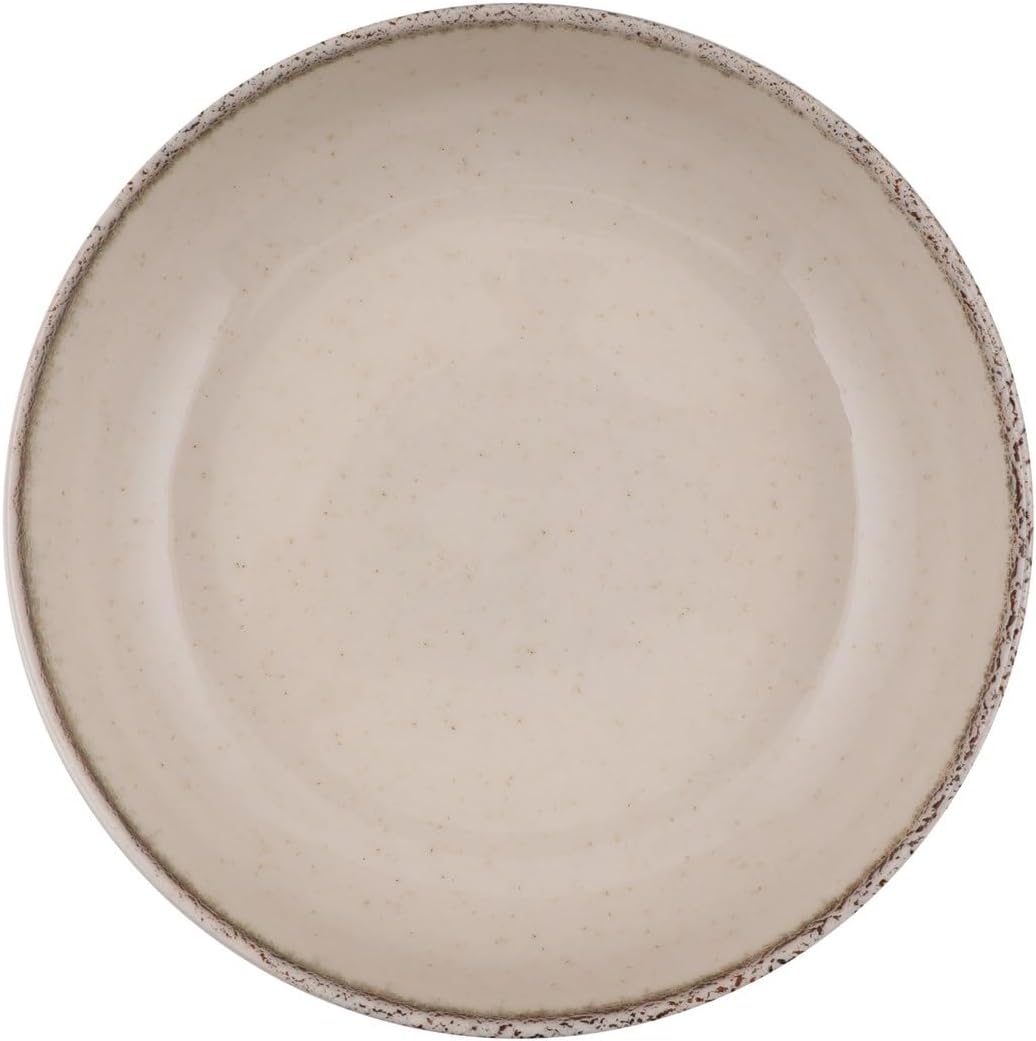 Elegante 16-delige dinerset, 100% porselein, crèmekleur, inclusief 4 borden (24 cm), borden (20 cm), kommen (15 cm), mokken, vaatwasmachinebestendig en magnetronbestendig