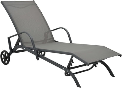 vidaXL Sun lounger Sun lounger Garden bed Loungebed Lounger Furniture Lounge furniture Lounge furniture Outdoor bed Garden Garden Furniture Steel Textilene - QUORE