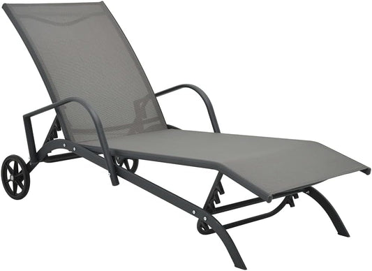 vidaXL Sun lounger Sun lounger Garden bed Loungebed Lounger Furniture Lounge furniture Lounge furniture Outdoor bed Garden Garden Furniture Steel Textilene - QUORE