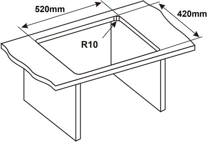 Ibergrif M85545B Spoelbak Keuken, Spoelbak met Afvoerfilter en Twee Bevestigingsgaten, Spoelbak Roestvrij Staal (55 x 45 cm), Zwart