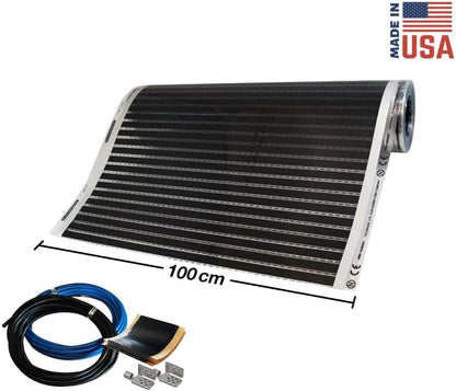 Infraroodverwarmingsfolie – Vloerverwarming – Elektrische Vloerverwarming – Verwarmingsfolie – Vloerverwarmingskit – 100 Cm Breed, 220 W/M², 5,0 M² – 0,3 Mm Ultradun – Geschikt Voor Nieuwbouw En Renovatie