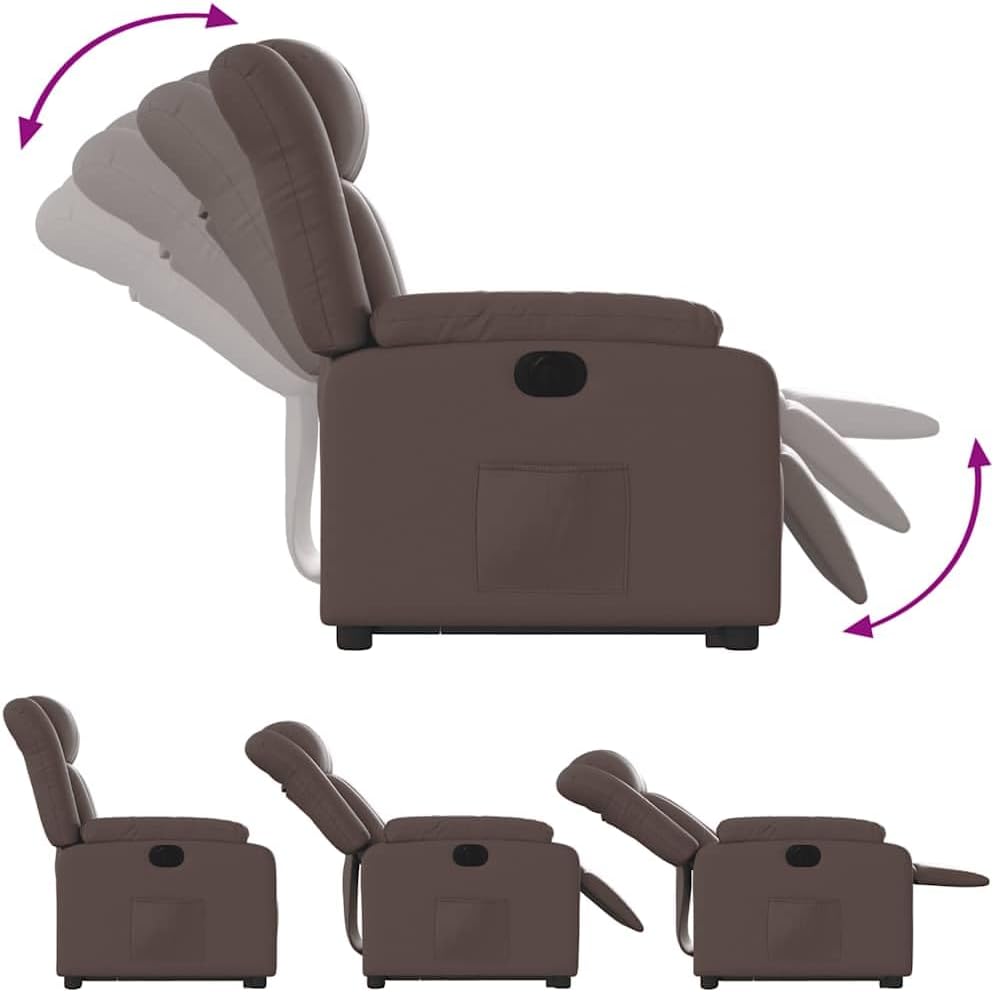 Relaxstoel – Elektrische Fauteuil – TV-Stoel – Ligstoel – Opstahulp – Kunstleer – Bruin – Elektrisch Verstelbaar – Kantelsysteem