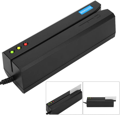 Yosoo Health Gear Magnetische Streepkaartlezer, MSR605X USB Swipe Card Reader LED -indicator MAGSTRIPE Writer 3 Tracks