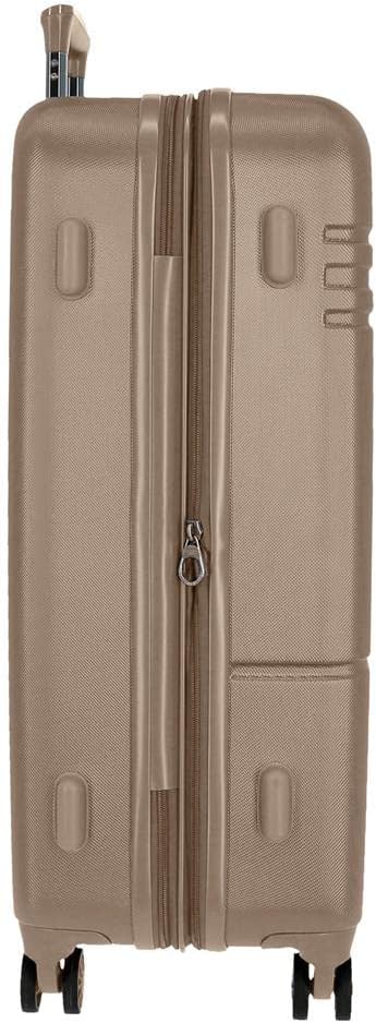 Movom Galaxy Kofferset, blauw, 55/68 cm, ABS, zijdelingse combinatiesluiting, 109 l, 6,56 kg, 4 dubbele wielen, handbagage, Beige, 40 x 55 x 20 cm, 48 x 68 x 27 cm, Set van 2 koffers