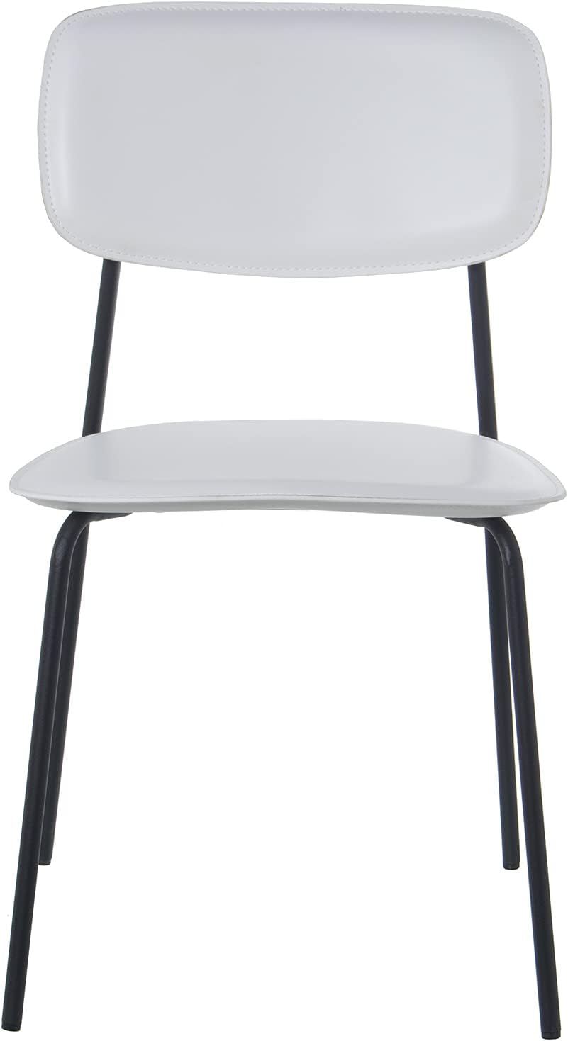 DRW Set van 4 stoelen van kunstleer en metaal, 43 x 48 x 78 cm, zithoogte 44 cm