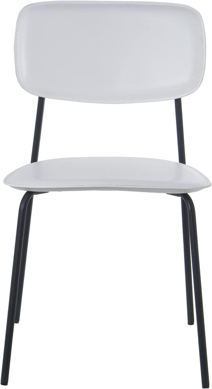 DRW Set van 4 stoelen van kunstleer en metaal, 43 x 48 x 78 cm, zithoogte 44 cm