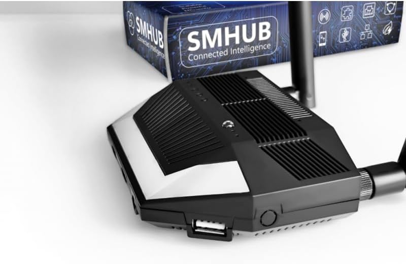 LINEOPS SMHUB Essential – Home Hub Multiprotocol Zigbee 3.0, Thread, WiFi 6 & Bluetooth naar Ethernet en USB, werkt met Zigbee2MQTT, Home Assistant, Matter & HomeKit (SMHUB Essential)