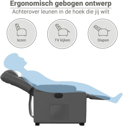 Elektrische Sta-Op Stoel – Sta-Op Fauteuil – Verstelbare Relaxstoel – Elektrische Relaxstoel – Sta Op Stoel Ouderen – Elektrische Liftfunctie – Hoogwaardige Kunstlederen Bekleding