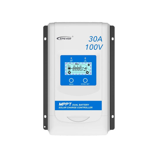 EPEVER® MPPT DuoRacer 30A laadregelaar solar charging controller DR3210N voor 2 batterijen, 12V/24V auto work, PV 100V (DR3210N)