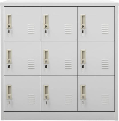 vidaXL Locker cabinet 90x45x92.5cm steel light grey, locker cabinet, wardrobe, closet, locker cabinets, wardrobes, wardrobes, office cabinet, office cabinets - QUORE