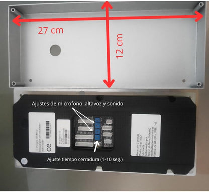 Deurintercom, 2 draden, Vandaalbeveiliging, met RFID-lezer, compleet met telefoons, stroomvoorziening | zeer eenvoudig te installeren. Installatie of oppervlak (16 appartementen)