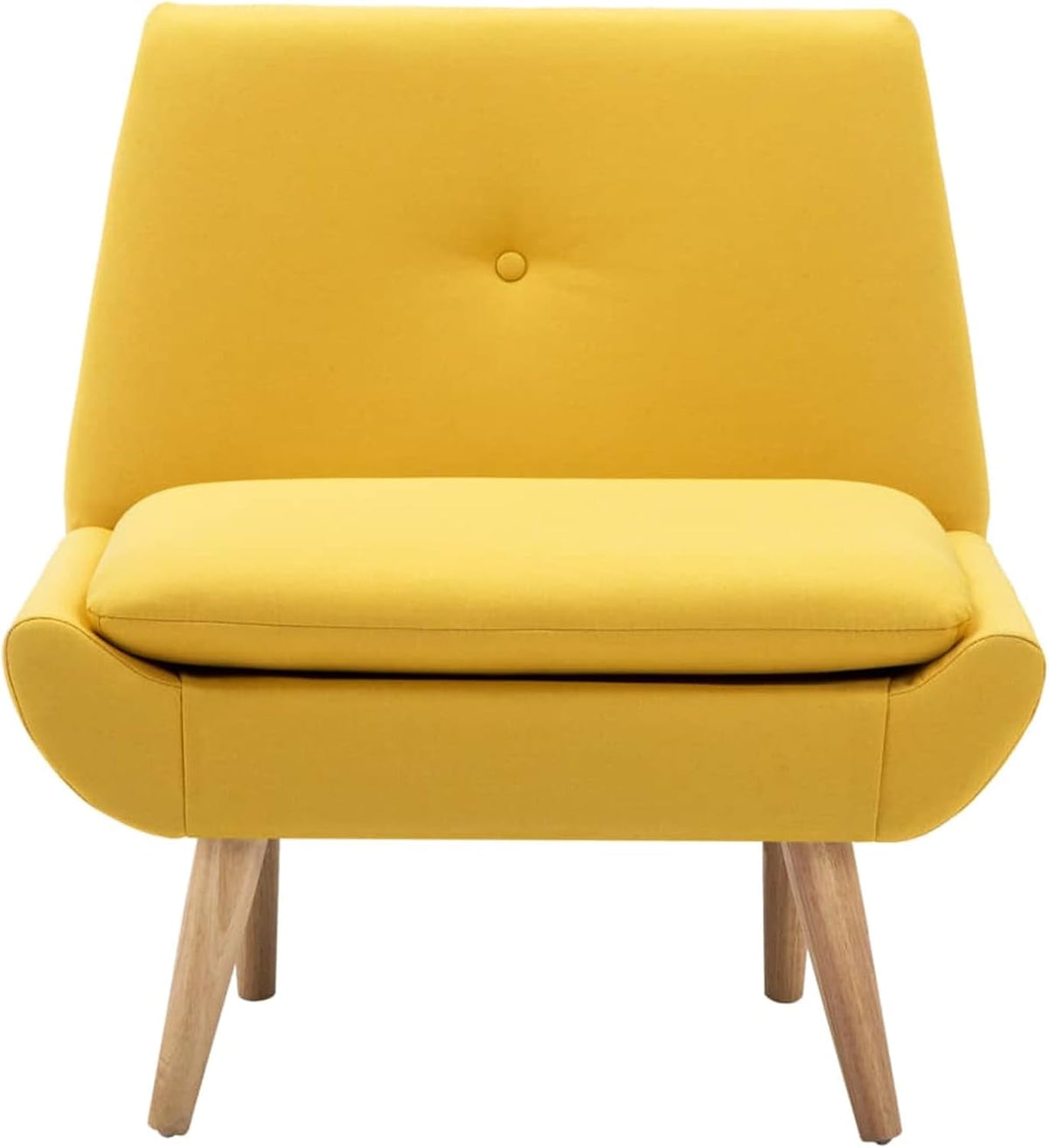 Eetkamerstoel Geel – Stoel Zonder Armleuning – Dining Chair – Woonkamerstoel – Stoffen Stoel – Rubberen Poten – Comfortabele Zitting 8 cm Dik – Lichtgewicht en Duurzaam