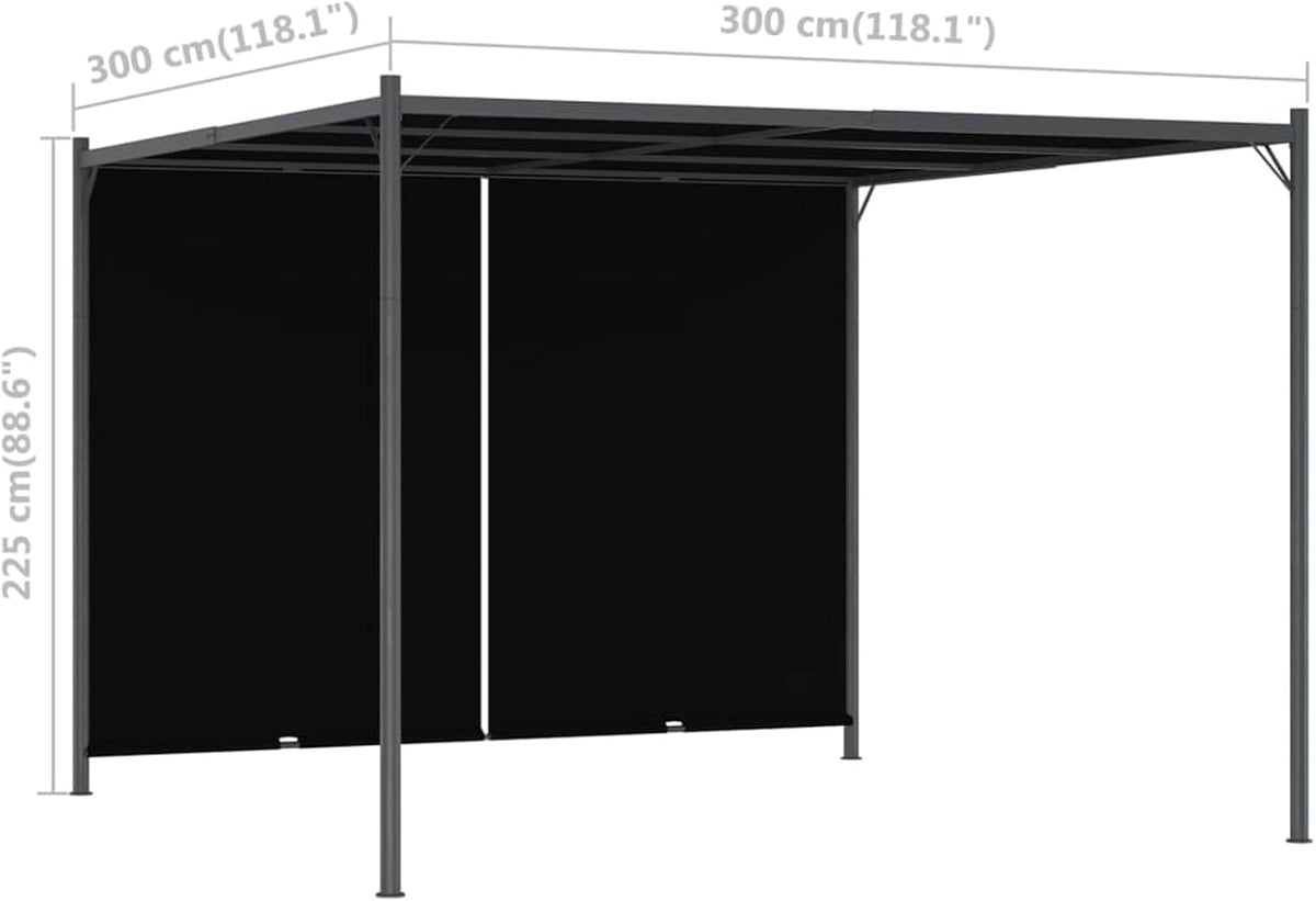 Garden Pergola with Retractable Roof 3x3m Anthracite, Garden Pergola, Pergola Garden Plant, Outdoor Pergola - QUORE