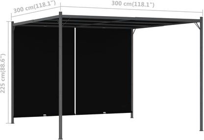 Garden Pergola with Retractable Roof 3x3m Anthracite, Garden Pergola, Pergola Garden Plant, Outdoor Pergola - QUORE