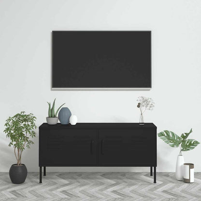 vidaXL TV cabinet 105x35x50cm steel black,tv furniture set,tv cabinet,tv furniture,tv furniture sets,tv furniture,tv furniture,tv furniture,tv furniture