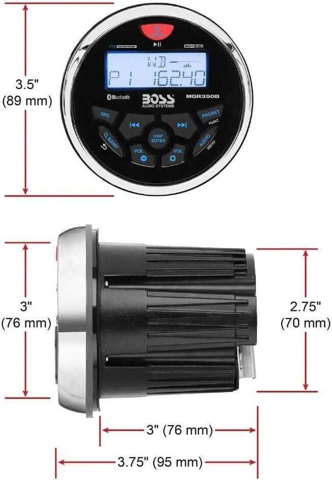 Maritieme Audio-Set – Marine Kit – Boot Stereo – Maritieme Radio – Speakerset – IPX6 Waterbestendig – Bluetooth, AM/FM En NOAA-weerband