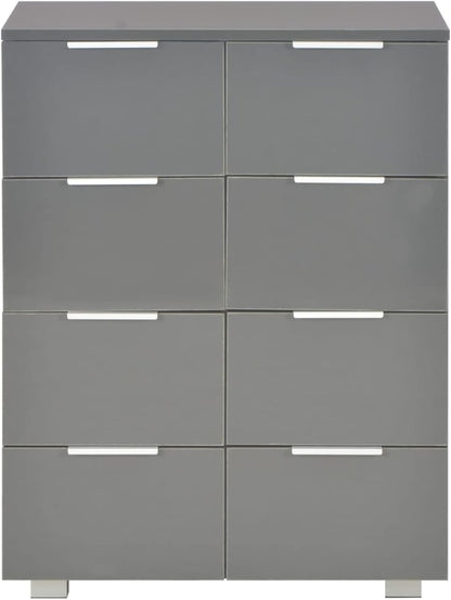 Sideboard Living Room Cabinets Living Room Angled Storage Cabinet Sideboard High Gloss Grey 60x35x80cm Wood Material - QUORE