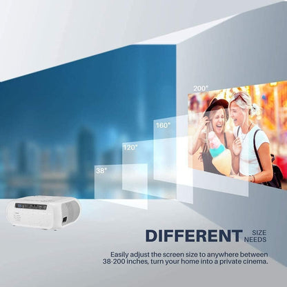 Bluetooth overheadprojector, wifi, draagbare videoprojector, 1080p, Full HD, mini-projector, draagbare videoprojector, voor iPhone Android, smartphone, pc, PS4, tv, PPT, thuisbioscoop, geïntegreerde