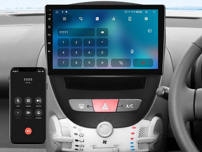 2G 64G Android 14 Car Stereo Android Multimedia Radio for Peugeot 107/Toyota Aygo/Citroen C1 2004-2014 Wireless Carplay, Android Auto GPS Navigation SWC+ Backup Camera