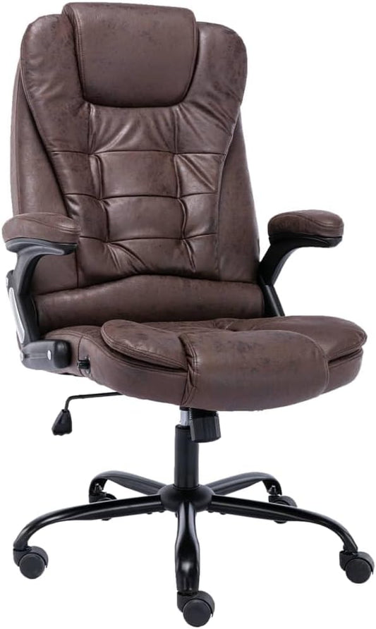 Ergonomische Bureaustoel – Kantoorstoel – Werkstoel – Draaistoel – Bureaustoel Kunstleer – Hoge Rugleuning – In Hoogte Verstelbaar – Nylon Wielen – Maximaal Comfort