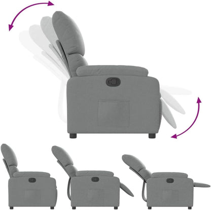 vidaXL Armchair adjustable fabric light grey, recliner chair, recliner chair, armchair, armchair, lazy chair, tv chair, stand chair, recliner chair
