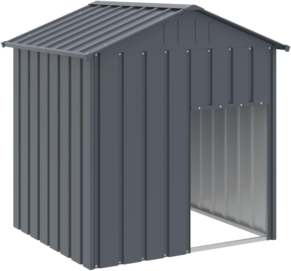vidaXL Dog house with roof 117x103x123cm galvanized steel