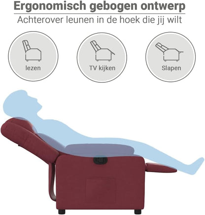 vidaXL Fauteuil verstelbaar stof wijnrood